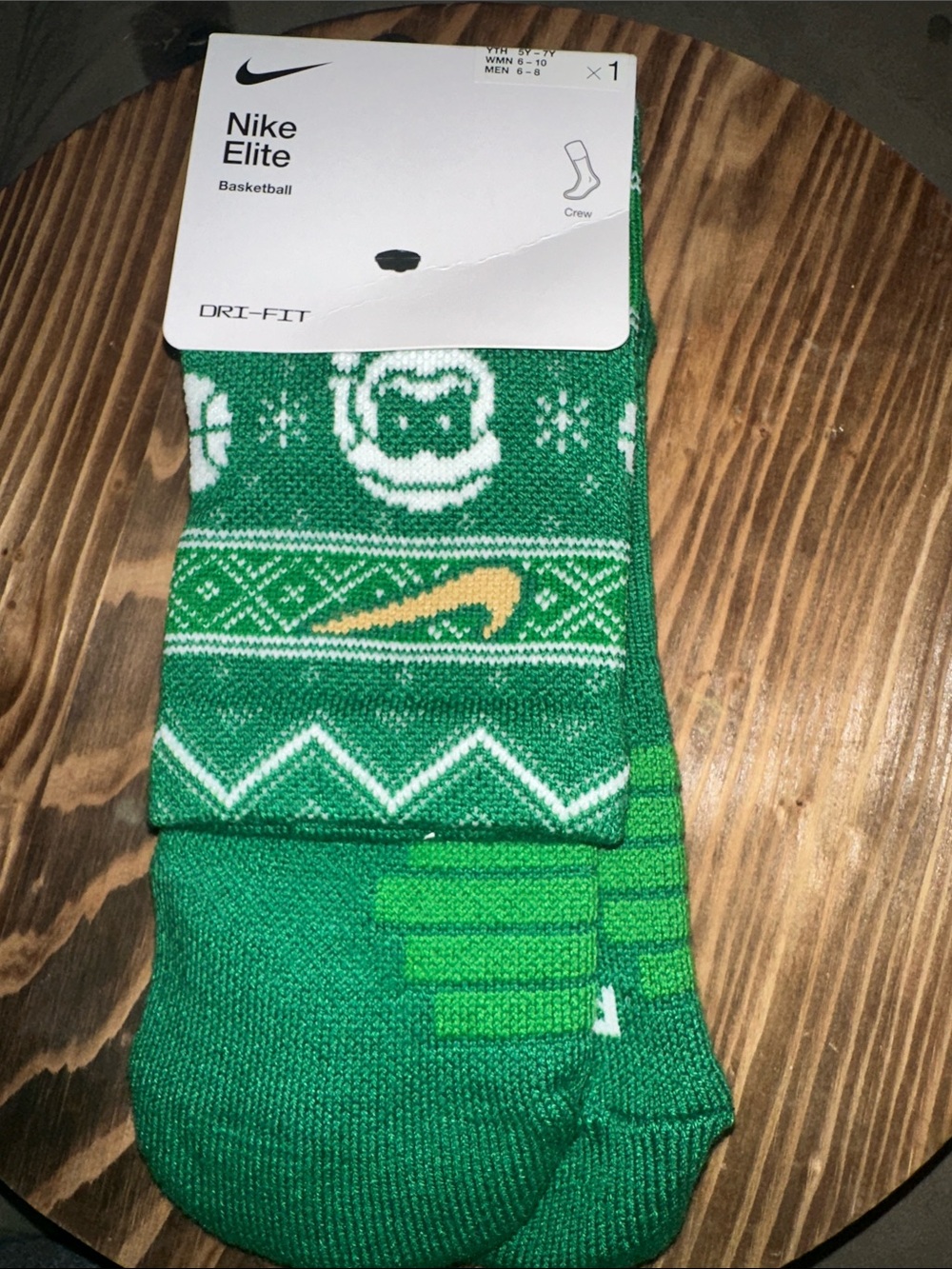 Nike Elite Green Crew Socks - Dri-FIT Performance